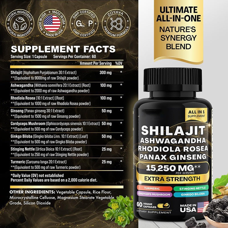 Capsules Shilajit pur de l'Himalaya
