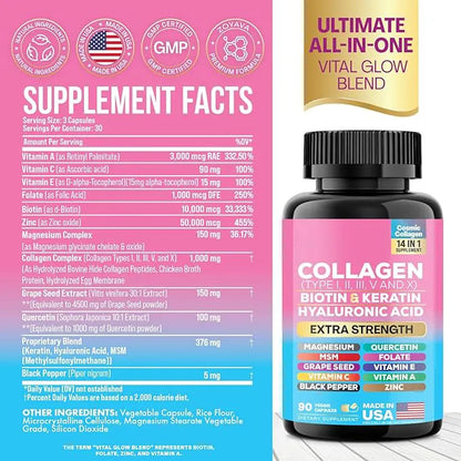 Capsules bio pour la santé peau cheveux et articulations