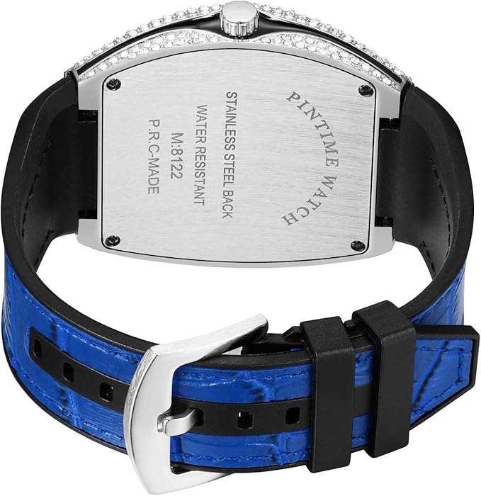 Montre de luxe ornée de strass pour hommes