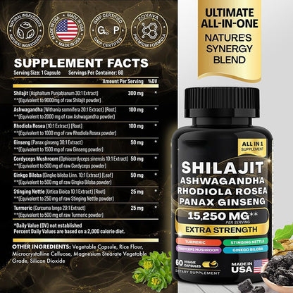 Capsules Shilajit pur de l'Himalaya
